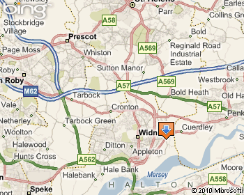 Bing location 
map for Widnes